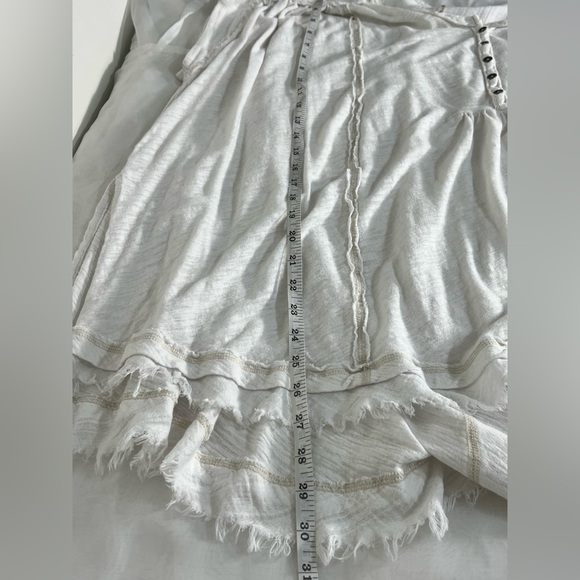 Free People Aster Henley Oversized Boho White Short Sleeved Top Medium - Picture 10 of 13